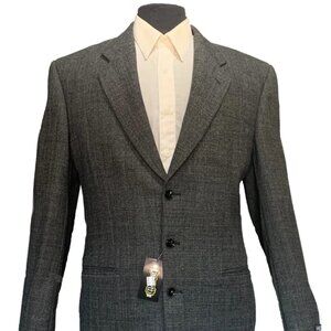 LANCETTI UOMO ITALIAN SPORT JACKET 100% WOOL 42L MILAN ITALY 3B